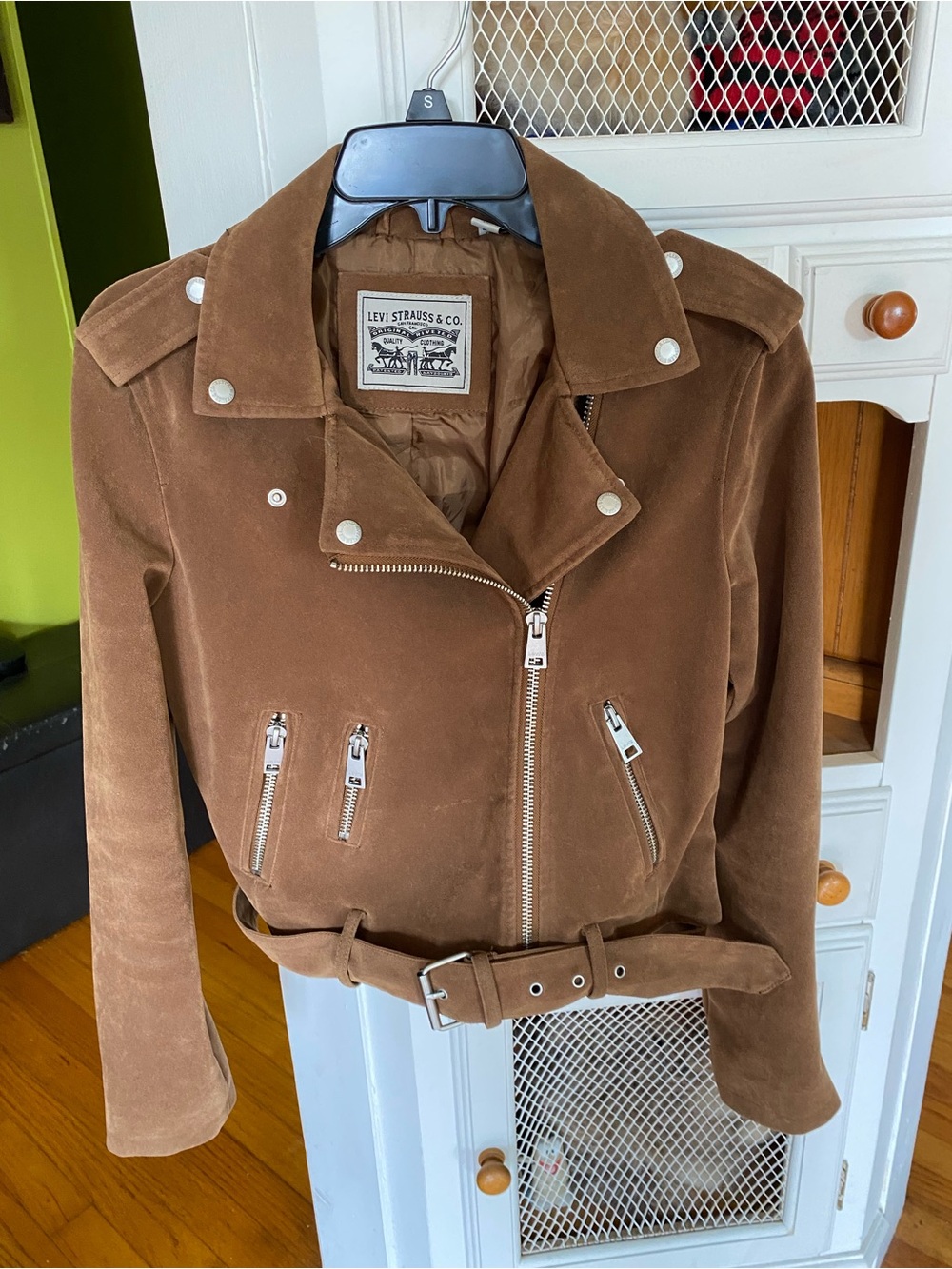 Levi's Brown Suede Moto Jacket with Belt